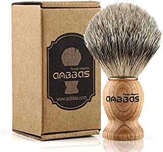 Shaving Brush, Handmade Pure Badger Hair Brush with Natural Manchurian Ash Wood Handle for Men Traditional Wet Shaving