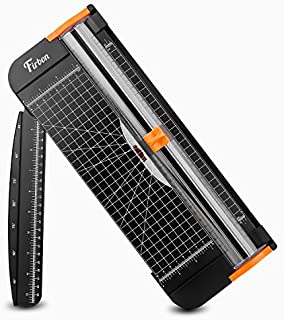 Firbon A4 Paper Cutter 12 Inch Titanium Paper Trimmer Scrapbooking Tool with Automatic Security Safeguard and Side Ruler for Craft Paper, Coupon, Label and Cardstock (Black)