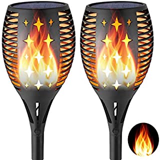 Balight Solar Torch Lights, 96 LED Waterproof Flickering Flames Solar Lights Outdoor Landscape Decoration Lighting Dusk to Dawn Auto On/Off Security Torch Light for Patio Garden Yard Driveway