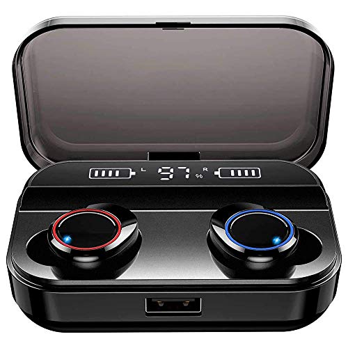 Wireless Earbuds HOTWAV BT5.0 Latest True Wireless Headphones with Bass Stereo Sound, TWS with Charging Case,Built -in Micophone Earbuds(Black )