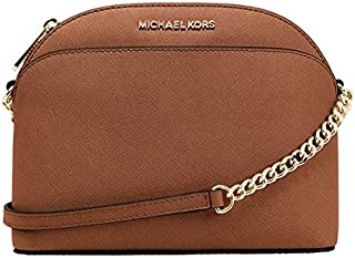 Michael Kors Emmy Saffiano Leather Medium Crossbody Bag (Luggage Saffiano)