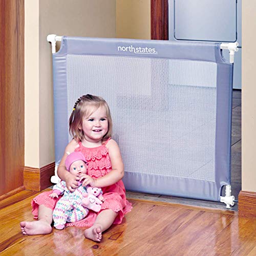 Toddleroo by North States 42.6 wide Portable Traveler Baby Gate: Easy to install and folds up to fit in included travel bag. Pressure Mount. Fits 25.2