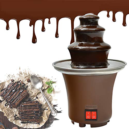 Chocolate Fountain, Mini Electirc Chocolate Fondue Set, Easy To Assemble 3 Tier Stainless Steel Fondue Heat & Motor Controls, Perfect for Party Wedding