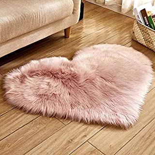 Wool Imitation Sheepskin Rugs Faux Area Rugs Mat Carpets Bedroom Rugs Autumn Winter Soft Indoor Home Carpet Living Room Bedside Floor Mat Office Non Slip Pad Sofa Cushion,11.81 x 15.74inch