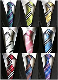 YanLen Lot 9 PCS Classic Men's Tie Necktie Woven JACQUARD Neck Ties (Style 01)