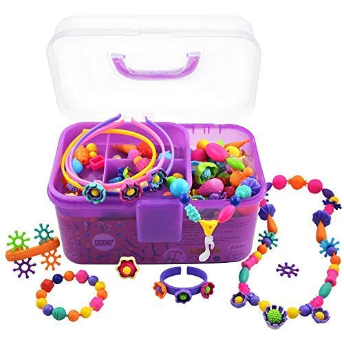 530 Pcs Pop Beads, Jewelry Making Kit for Kids Age 3, 4, 5, 6 Year Old and Up, Snap Beads for Girls DIY Bracelets, Necklaces, Hairbands and Rings, Arts & Crafts Toy for Christmas Birthday Gifts