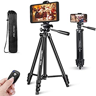 Phone Tripod, UBeesize 50 Extendable Lightweight Aluminum Tripod Stand with Universal Cell Phone/Tablet Holder, Remote Shutter, Compatible with Smartphone & Tablet & Camera.