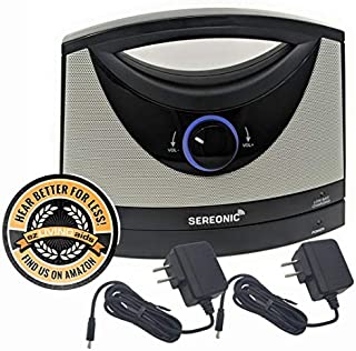 Serene Innovations TV-SB Wireless TV Listening Speaker w/Free Extra Power Adapter & EZ Living Aids Drink Coaster