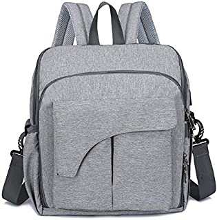 Diaper Bag Backpack - Waterproof Travel Nappy Bag Baby Bag Grey