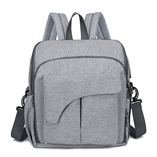 Diaper Bag Backpack - Waterproof Travel Nappy Bag Baby Bag Grey