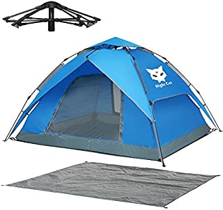 Night Cat Waterproof Camping Tent for 1 2 Person with Footprint Tarp Easy Instant Pop Up Tent Automatic Hydraulic Rainproof Tent with Rain Fly