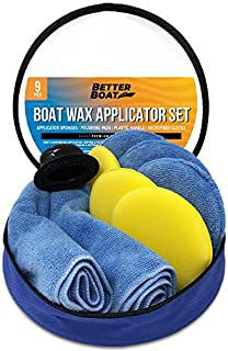 Better Boat Microfiber Wax Applicator Pad Foam Applicator Marine Polish Pads Sponges Cloth Waxing Set Detailing Polishing for Boats and Cars