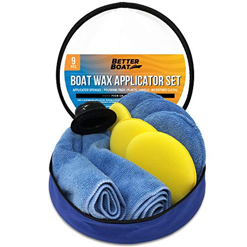 Better Boat Microfiber Wax Applicator Pad Foam Applicator Marine Polish Pads Sponges Cloth Waxing Set Detailing Polishing for Boats and Cars