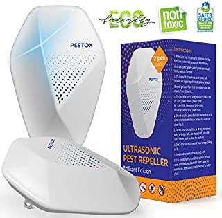 Ultrasonic Pest Repeller Plug in - 2020 New - Outdoor/Indoor Electronic Pest Repellent - 2 Pack - Get Rid of Rat Mouse Squirrel Bug Bee Cockroach Fly Spider Mosquito - Safe for Pet