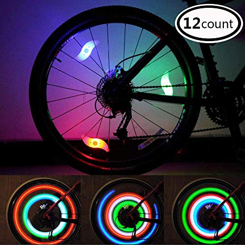 LeBoLike Bike Spoke Lights Cycling Bike Wheel Lights for Bicycle Decorations 12 Count - Bike Wheel Lights with Batteries Included