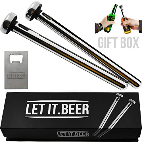 Beer Chiller Sticks for Bottles - Birthday Gifts for Men and Women - Valentines Gifts for Men - Beer Gift Ideas for Men - Bday Unique Gag Gift for Men - Inexpensive Chillsner Beer Lovers Gifts for Men