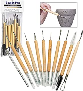 Sculpt Pro Pottery Tool Kit - 11-Piece 21-Tool Beginner's Clay Sculpting Set - Great Gift