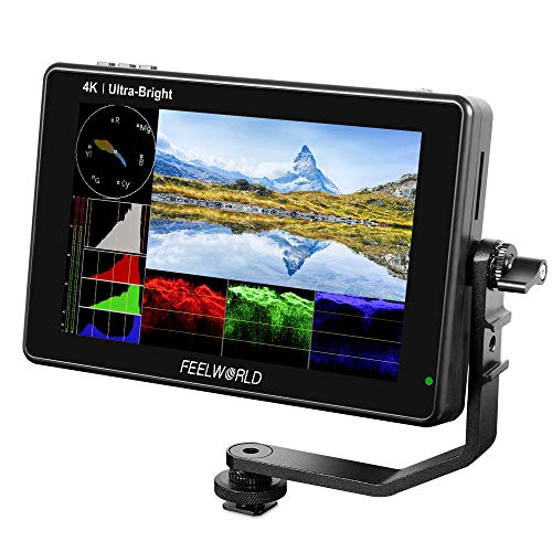 FEELWORLD LUT7 7 Inch Ultra Bright 2200nit Touch Screen Camera DSLR Field Monitor with 3D Lut Waveform Vectorscope Automatic Light Sensor 1920x1200 Video Assist 4K HDMI Input 8.4V DC Output Tilt Arm