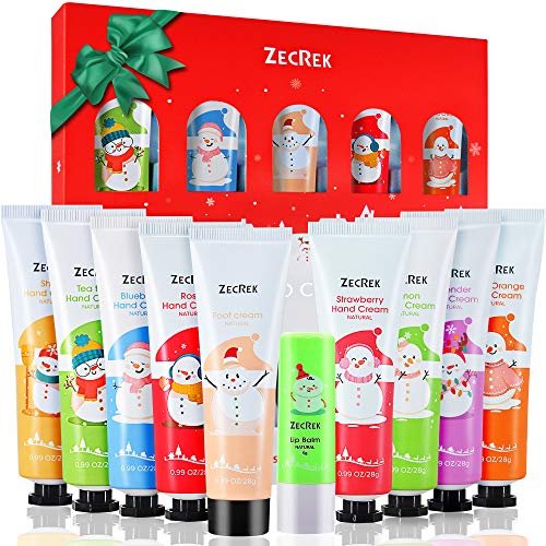 Hand Cream,Hand Lotion,10 Packs Travel Size Hand Cream Gifts Set For Dry Cracked Aging Working Hands w/Lip Balm&Foot Cream,Unique Stocking Stuffers,Christmas Gifts for Women Mom Girls Her Wife Grandma