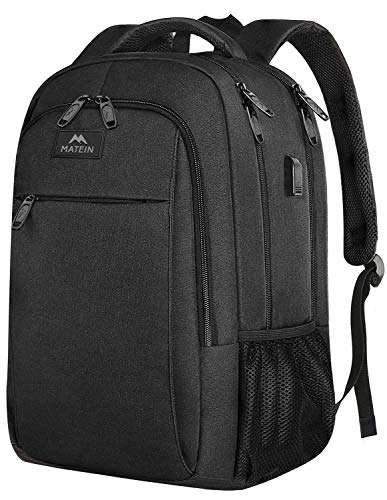 Business Travel Backpack, Matein Laptop Backpack with USB Charging Port for Men Womens Boys Girls, Anti Theft Water Resistant College School Bookbag Computer Backpack Fits 15.6 Inch Laptop Notebook