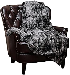 Chanasya Fuzzy Faux Fur Throw Blanket - (60x70 Inches) Gray