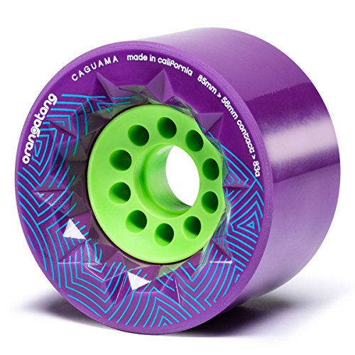 Orangatang Caguama 85 mm 83a Downhill Longboard Skateboard Cruising Wheels (Purple, Set of 4)