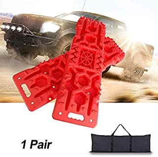 Off-Road Traction Boards with Jack Lift Base - 2Pcs Recovery Traction Mats, Traction Tracks for Trucks/Snow/Mud/Sand, Traction Ladder and Tire Traction Tool