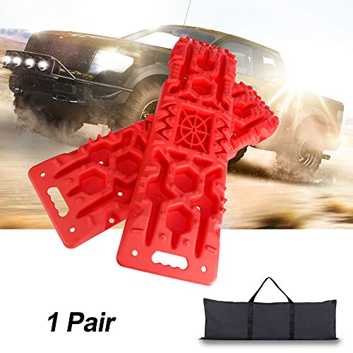 Off-Road Traction Boards with Jack Lift Base - 2Pcs Recovery Traction Mats, Traction Tracks for Trucks/Snow/Mud/Sand, Traction Ladder and Tire Traction Tool
