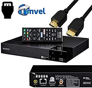 Sony Blu-Ray Disc Player with Built-in Wi-Fi + Remote Control, Bundled with Tmvel High-Speed HDMI Cable with Ethernet