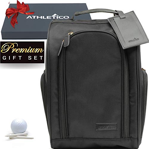 Athletico Executive Golf Shoe Bag with Luggage Tag (Black)