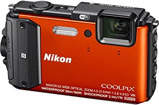 Nikon Coolpix AW130 16.0-Megapixel Waterproof Digital Camera with 5X Optical Zoom NIKKOR ED Wide-Angle Glass Lens, Built-in Wi-Fi, NFC and GPS (Orange)