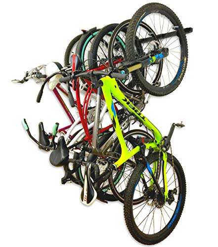 StoreYourBoard Bike Storage Rack, Holds 5 Bicycles, Home and Garage Organizer, Adjustable Wall Hanger Mount