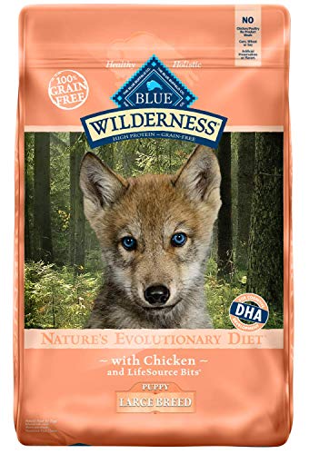 Blue Buffalo Wilderness High Protein Grain Free, Natural Puppy Large Breed Dry Dog Food, Chicken 24-lb