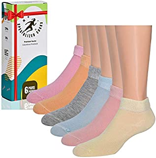 Specialized Socks Diabetic socks for Women, Ankle socks, Low cut socks / Premium Quality - Fashion Designed, Very Soft & Extremely Comfortable! Cotton / 6 pairs