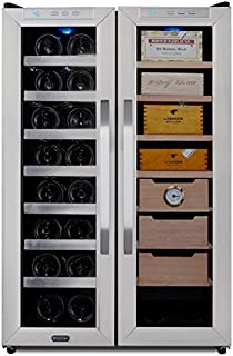 Whynter CWC-351DD Freestanding 3.6 cu. ft. Wine Center Cigar Cooler Humidor, One Size, Stainless Steel/Black