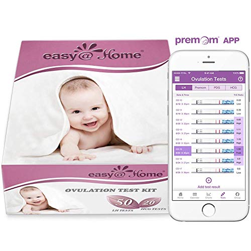 Easy@Home 50 Ovulation Test Strips and 20 Pregnancy Test Strips Combo Kit, (50 LH + 20 HCG)