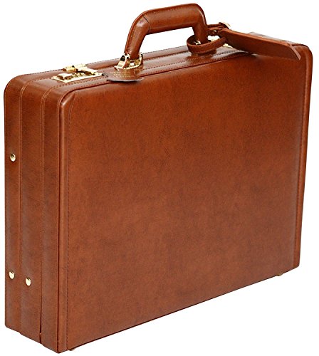 Luxury Leather Executive Case Attache Briefcase Expandable Hard Business Bag