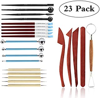 Polymer Clay Tools,HBlife Ceramic Pottery Tools Sculpting Kit Wax Tools for Shaping Embossing Sculpting Clay Soap Making Modeling at Schools & Home Safe for Kids,Pack of 23