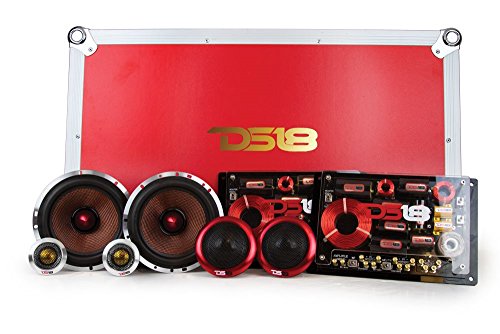 DS18 DELUXE3C  DELUXE 6.5 3-Way Component Car Audio Sound Quality Speaker System with Superior Mid-Bass Response  6.5-Inch Component Set with Woofer, Midrange, Tweeter, and Crossover (8 Piece Set)