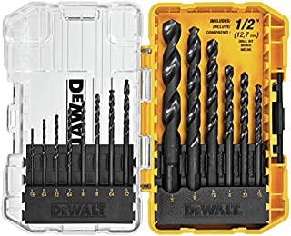 DEWALT DWA1184 14Piece Set Black Oxide Coated HSS Twist Drill Bit Set