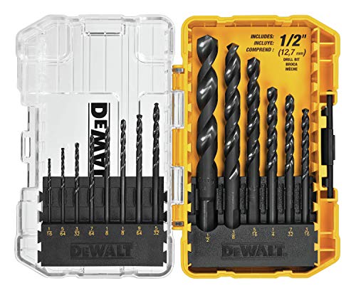 DEWALT DWA1184 14Piece Set Black Oxide Coated HSS Twist Drill Bit Set