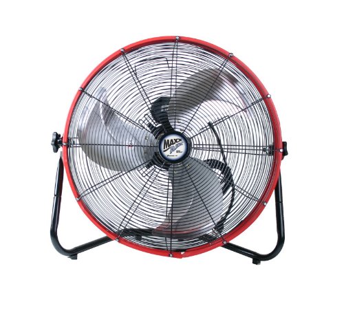 MaxxAir HVFF 20S REDUPS Shroud Floor Fan, 20-Inch, Red