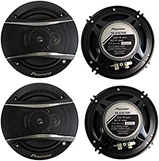 PIONEER TS-A1676R 6.5 Inch 3-Way 320 Watt Car Coaxial Stereo Speakers Four (4) Speakers Included