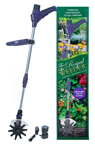 THE ROYAL WEEDER Lightweight Electric Tiller and Cultivator with Rechargeable Battery and Charger