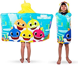 Franco Kids Bath and Beach Soft Cotton Terry Hooded Towel Wrap, 24 x 50, Baby Shark