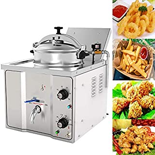 Commercial 304 Stainless Steel Electric Countertop Pressure Fryer 16L Stainless Chicken Fish Electricity-Saving Secure Reliable