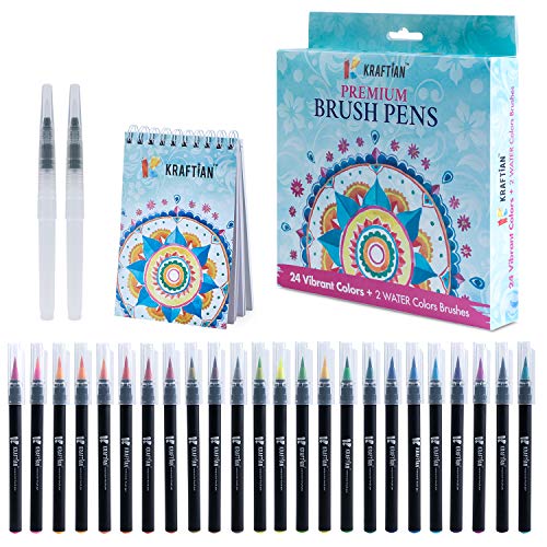 Kraftian Watercolor Brush Pens Set