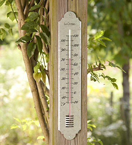 Wind & Weather Large Galvanized Metal Thermometer
