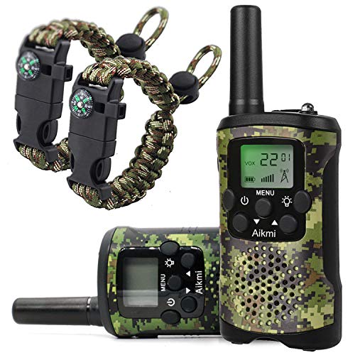 Aikmi Walkie Talkies for Kids 22 Channel 2 Way Radio 3 Miles Long Range Handheld Walkie Talkies Durable Toy Best Birthday Gifts for 6 Year Old Boys and Girls fit Adventure Game Camping (Green Camo 1)