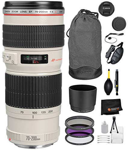 Canon EF 70-200mm f/4L USM Lens with Professional Bundle Package Deal Kit for EOS 7D Mark II, 6D Mark II, 5D Mark IV, 5D S R, 5D S, 5D Mark III, 80D, 70D, 77D, T5, T6, T6s, T7i, SL2